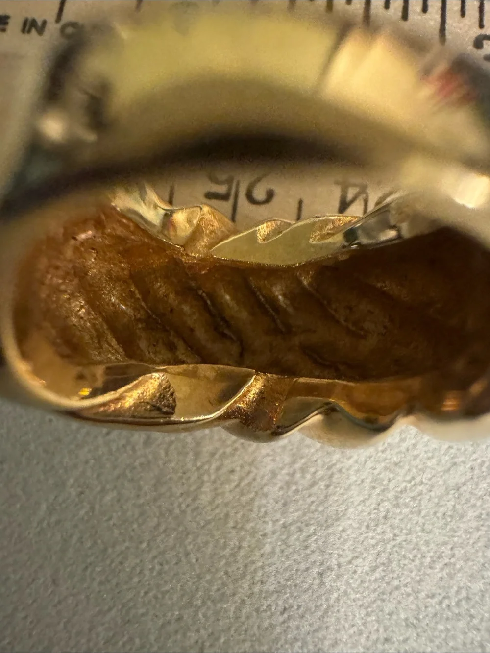 Gold Tone Stainless Steel Twisted Dome Women's Ring 6.5
